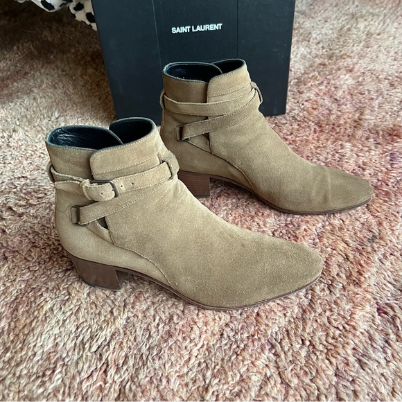Saint Laurent Blake Jodhpur Suede Boots, Tan size 40 (10) - Picture 4 of 16